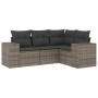 4-piece garden sofa set and gray synthetic rattan cushions by , Garden sets - Ref: Foro24-3254847, Price: 323,18 €, Discount: %