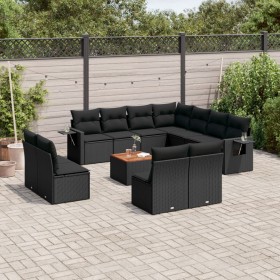 Gartensofa-Set 12-teilig mit schwarzen synthetischen Rattankissen von , Gartensets - Ref: Foro24-3256951, Preis: 789,55 €, Ra...