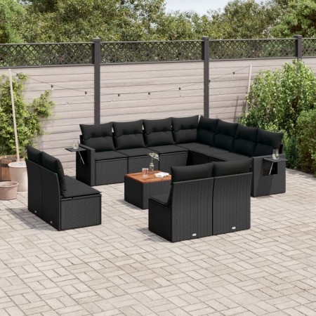 Garden sofa set 12 pieces with black synthetic rattan cushions by , Garden sets - Ref: Foro24-3256951, Price: 789,55 €, Disco...