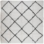 PAMPLONA cream and black modern long pile rug 160x160cm by , Rugs - Ref: Foro24-375368, Price: 59,60 €, Discount: %