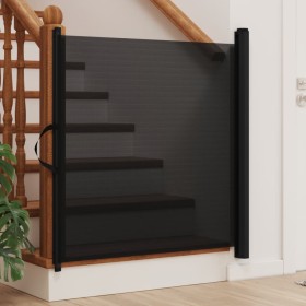 Retractable pet gate black 82.5x125 cm by , Gates for children and pets - Ref: Foro24-4004131, Price: 49,99 €, Discount: %