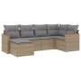 Garden sofa set with cushions 6 pieces beige synthetic rattan by , Garden sets - Ref: Foro24-3258580, Price: 452,65 €, Discou...