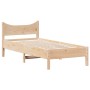 Estructura de cama madera maciza de pino 75x190 cm de , Camas y somieres - Ref: Foro24-844757, Precio: 69,88 €, Descuento: %