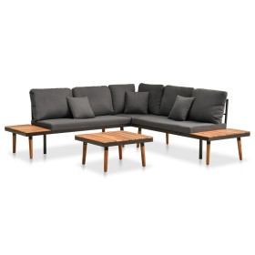 4-piece garden furniture set with acacia wood cushions by , Garden sets - Ref: Foro24-46466, Price: 653,01 €, Discount: %