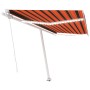 Manual retractable awning with orange and brown LED 400x300 cm by , Awnings - Ref: Foro24-3069545, Price: 483,23 €, Discount: %