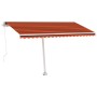 Manual retractable awning with orange and brown LED 400x300 cm by , Awnings - Ref: Foro24-3069545, Price: 483,23 €, Discount: %