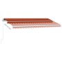 Manual retractable awning with orange and brown LED 400x300 cm by , Awnings - Ref: Foro24-3069545, Price: 483,23 €, Discount: %