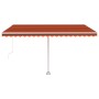 Manual retractable awning with orange and brown LED 400x300 cm by , Awnings - Ref: Foro24-3069545, Price: 483,23 €, Discount: %