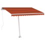 Manuell einziehbare Markise mit orangefarbenem und braunem LED-Licht, 300 x 250 cm von , Markisen - Ref: Foro24-3069505, Prei...