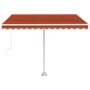 Toldo manual retráctil con luz LED naranja y marrón 300x250 cm de , Toldos - Ref: Foro24-3069505, Precio: 372,16 €, Descuento: %