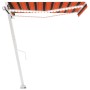 Toldo manual retráctil con luz LED naranja y marrón 300x250 cm de , Toldos - Ref: Foro24-3069505, Precio: 372,16 €, Descuento: %