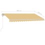 Toldo de pie automático amarillo y blanco 450x350 cm de , Toldos - Ref: Foro24-3069648, Precio: 652,99 €, Descuento: %