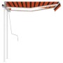 Manual retractable awning with orange and brown LED light 3x2.5 m by , Awnings - Ref: Foro24-3069905, Price: 359,58 €, Discou...