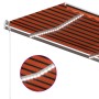 Manual retractable awning with orange and brown LED light 3x2.5 m by , Awnings - Ref: Foro24-3069905, Price: 359,58 €, Discou...