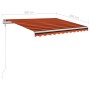 Manual retractable awning with orange and brown LED light 3x2.5 m by , Awnings - Ref: Foro24-3069905, Price: 359,58 €, Discou...