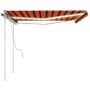 Toldo manual retráctil con luz LED naranja y marrón 4x3 m de , Toldos - Ref: Foro24-3069945, Precio: 462,35 €, Descuento: %