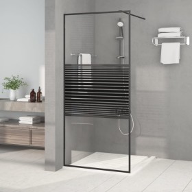 Black transparent ESG glass shower screen 90x195 cm by , Shower walls and screens - Ref: Foro24-152146, Price: 153,90 €, Disc...