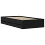 Black engineered wood bed with drawers 90x200 cm by , Beds and slatted bases - Ref: Foro24-3207295, Price: 138,10 €, Discount: %