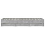 Cama con cajones madera ingeniería gris hormigón 90x200 cm de , Camas y somieres - Ref: Foro24-3207297, Precio: 144,49 €, Des...