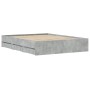 Betongraues Holzwerkstoffbett mit Schubladen 140x200 cm von , Betten und Lattenroste - Ref: Foro24-3207276, Preis: 193,25 €, ...