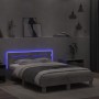 Concrete gray headboard bed frame and LED lights 135x190cm by , Beds and slatted bases - Ref: Foro24-3207570, Price: 156,53 €...