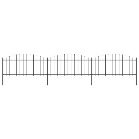 Garden fence with black steel spearheads (0.5-0.75)x5.1m by vidaXL, fence panels - Ref: Foro24-277705, Price: 167,17 €, Disco...