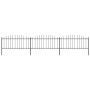 Garden fence with black steel spearheads (0.5-0.75)x5.1m by vidaXL, fence panels - Ref: Foro24-277705, Price: 167,17 €, Disco...