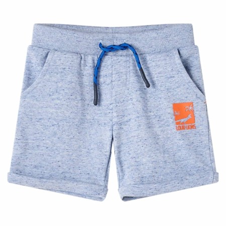 Pantalones cortos infantiles con cordón azul mélange 140 de , Pantalones de niños - Ref: Foro24-12198, Precio: 10,68 €, Descu...