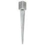 Ground spikes 6 units galvanized steel silver 9x9x75 cm by vidaXL, Spikes for anchoring in the ground - Ref: Foro24-145414, P...