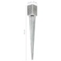 Ground spikes 6 units galvanized steel silver 9x9x75 cm by vidaXL, Spikes for anchoring in the ground - Ref: Foro24-145414, P...