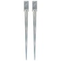 Ground spikes 2 pcs silver galvanized steel 7x7x90 cm by vidaXL, Spikes for anchoring in the ground - Ref: Foro24-145404, Pri...