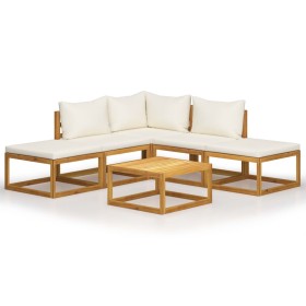 Garden furniture and cushions set 6 pieces solid acacia wood by vidaXL, Garden sets - Ref: Foro24-45915, Price: 513,87 €, Dis...