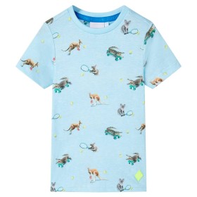 Camiseta infantil azul claro melange 140 de , Camisetas para niños - Ref: Foro24-11888, Precio: 9,99 €, Descuento: %