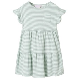 Vestido infantil de mangas con volantes verde menta 128 de , Vestidos de niños - Ref: Foro24-11512, Precio: 11,99 €, Descuent...