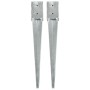 Ground spikes 2 pcs silver galvanized steel 10x10x76 cm by vidaXL, Spikes for anchoring in the ground - Ref: Foro24-145419, P...