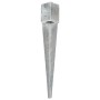 Ground spikes 2 pcs silver galvanized steel 10x10x76 cm by vidaXL, Spikes for anchoring in the ground - Ref: Foro24-145419, P...