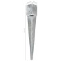 Ground spikes 2 pcs silver galvanized steel 10x10x76 cm by vidaXL, Spikes for anchoring in the ground - Ref: Foro24-145419, P...