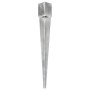 Ground spikes 12 pcs silver galvanized steel 10x10x91 cm by vidaXL, Spikes for anchoring in the ground - Ref: Foro24-145424, ...