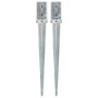 Ground spikes 2 pcs silver galvanized steel 8x8x76 cm by vidaXL, Spikes for anchoring in the ground - Ref: Foro24-145407, Pri...