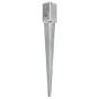 Ground spikes 2 pcs silver galvanized steel 8x8x76 cm by vidaXL, Spikes for anchoring in the ground - Ref: Foro24-145407, Pri...