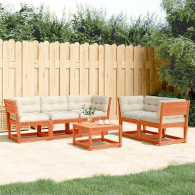 5-piece garden sofa set with wax-brown pine wood cushions by , Garden sets - Ref: Foro24-3217002, Price: 620,99 €, Discount: %