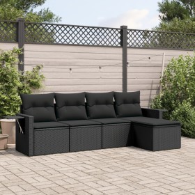 5-teiliges Gartenmöbel-Set und schwarze synthetische Rattankissen von , Gartensets - Ref: Foro24-3252422, Preis: 413,99 €, Ra...