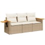 Garden sofa set with beige cushions 3 pieces PE rattan by , Garden sets - Ref: Foro24-3258999, Price: 247,20 €, Discount: %