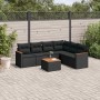 7-piece garden dining set and black synthetic rattan cushions by , Garden sets - Ref: Foro24-3258408, Price: 481,14 €, Discou...