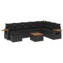 8-teiliges Gartensofa-Set und schwarze synthetische Rattankissen von , Gartensets - Ref: Foro24-3259493, Preis: 578,79 €, Rab...