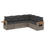 6-piece garden furniture set and gray synthetic rattan cushions by , Garden sets - Ref: Foro24-3259246, Price: 426,71 €, Disc...