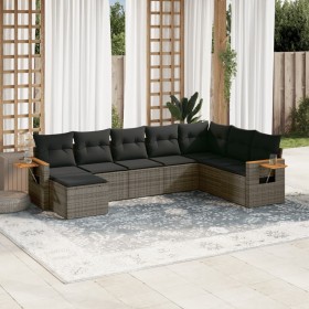 8-piece garden sofa set and gray synthetic rattan cushions by , Garden sets - Ref: Foro24-3259491, Price: 517,13 €, Discount: %