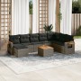 9-piece garden furniture set and gray synthetic rattan cushions by , Garden sets - Ref: Foro24-3259498, Price: 568,49 €, Disc...