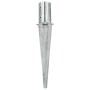 Ground spikes 2 units silver galvanized steel 8x61 cm by vidaXL, Spikes for anchoring in the ground - Ref: Foro24-145429, Pri...