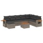 9-teiliges Gartenmöbel-Set und graue synthetische Rattankissen von , Gartensets - Ref: Foro24-3259498, Preis: 568,49 €, Rabat...